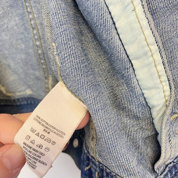 Free People Distressed Denim Jean Jacket - Picture 8 of 16